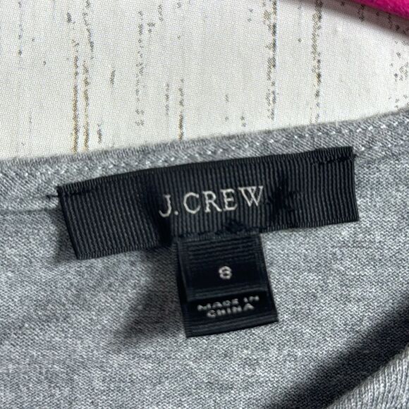 J Crew Womens Gray A Line Short Sleeves Knit Cotton Summer Minimalist Dress - Picture 6 of 15
